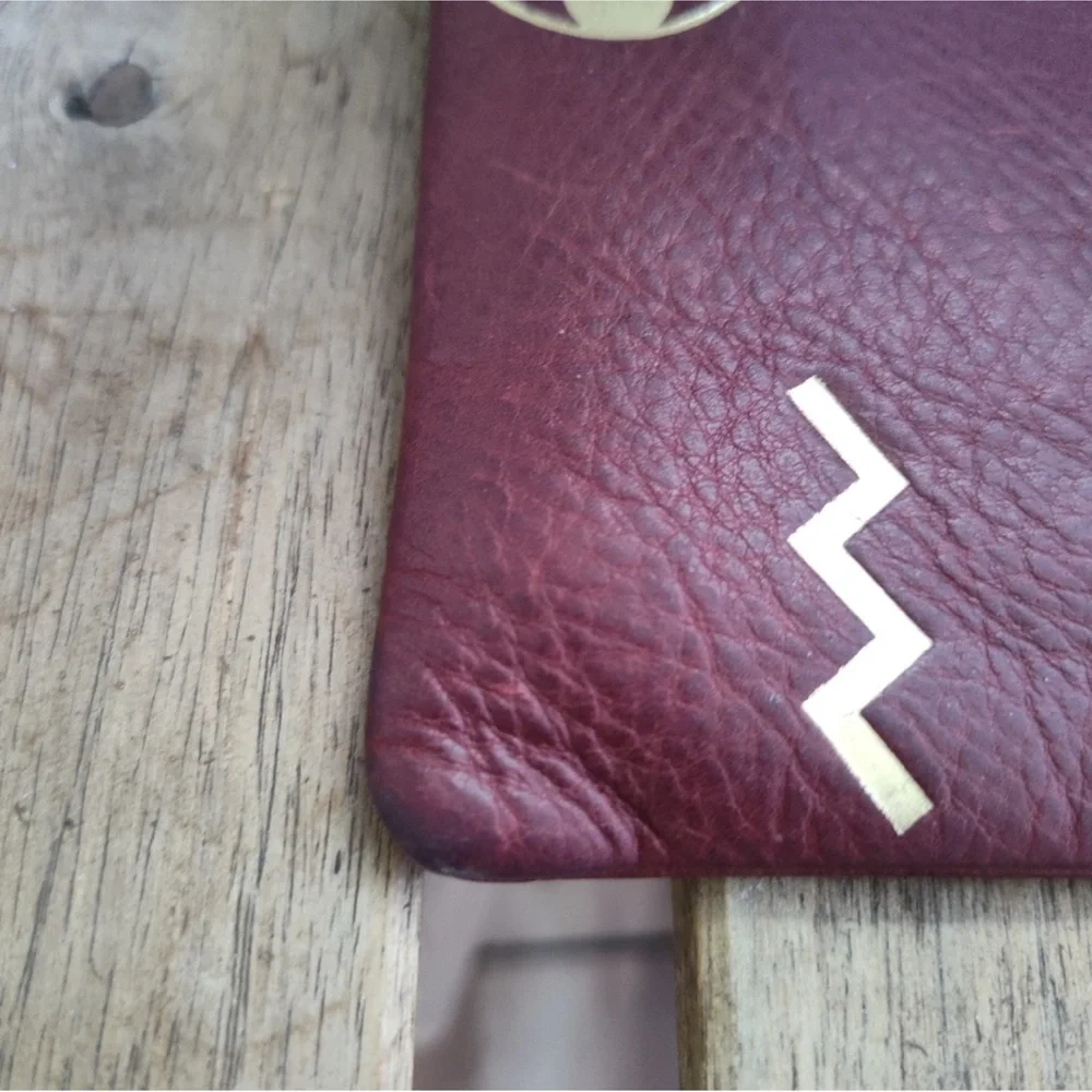 Anthropologie Madewell Burgundy clutch purse makeup pouch